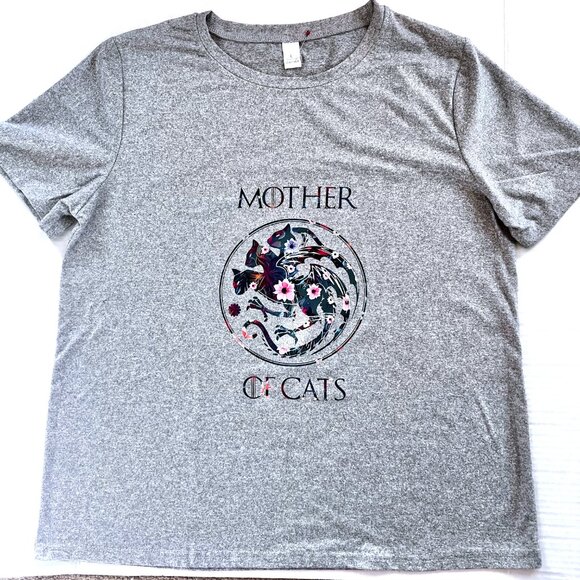 Mother of Cats Shirt -Floral Art - Cat Lovers T-Shirt NWT - Picture 4 of 5